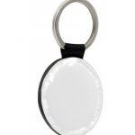 Circular Synthetic Leather Keyring - One Side - Image 2