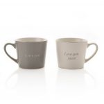 Set of 2 Grey & White MUGS Love You & Love You More - Image 2