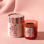 Raspberry Blossom Red GLASS CANDLE - Image 3