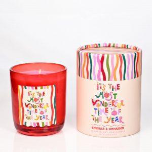 Raspberry Blossom Red GLASS CANDLE