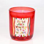 Raspberry Blossom Red GLASS CANDLE - Image 2